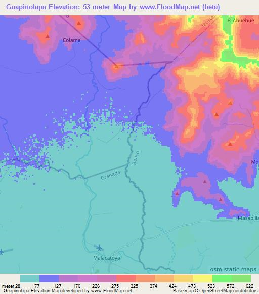Guapinolapa,Nicaragua Elevation Map