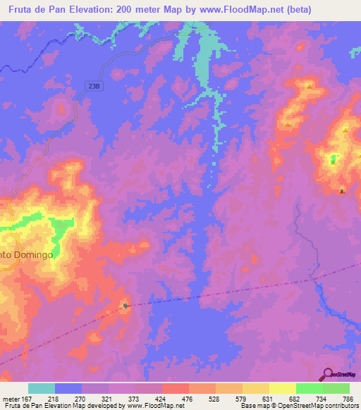 Fruta de Pan,Nicaragua Elevation Map