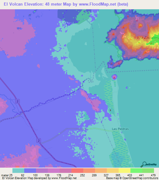 El Volcan,Nicaragua Elevation Map