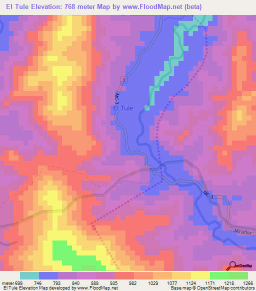 El Tule,Nicaragua Elevation Map