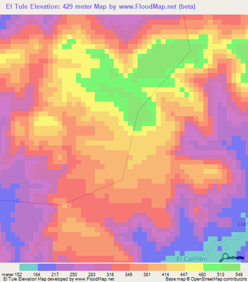 El Tule,Nicaragua Elevation Map