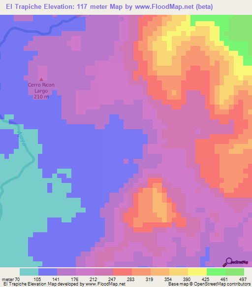 El Trapiche,Nicaragua Elevation Map