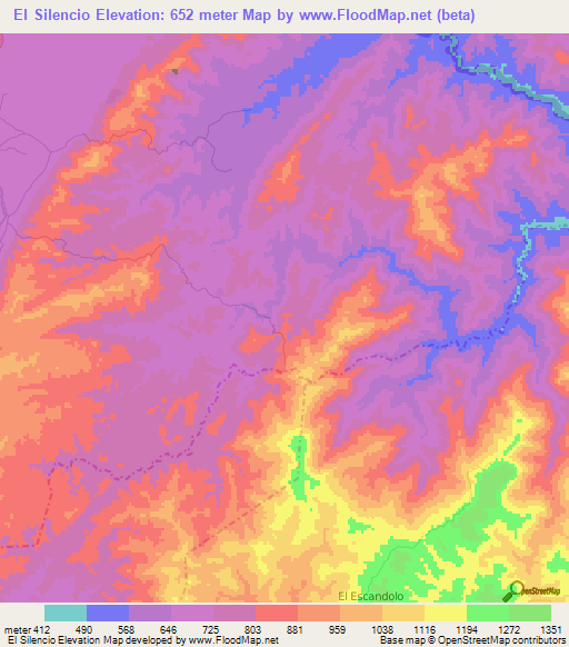 El Silencio,Nicaragua Elevation Map