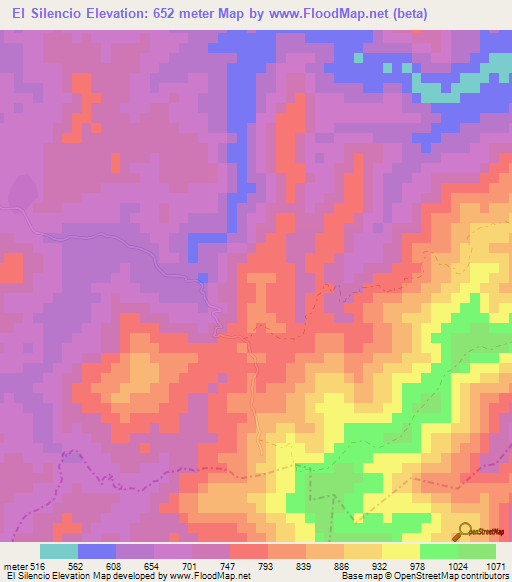 El Silencio,Nicaragua Elevation Map