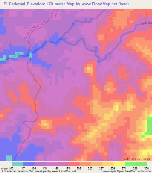 El Pedernal,Nicaragua Elevation Map