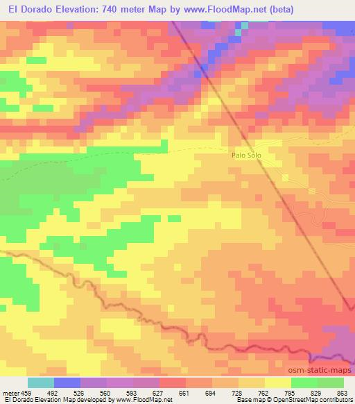 El Dorado,Nicaragua Elevation Map