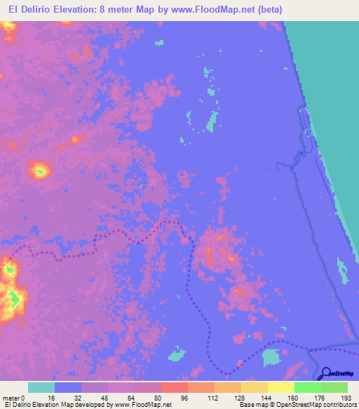 El Delirio,Nicaragua Elevation Map