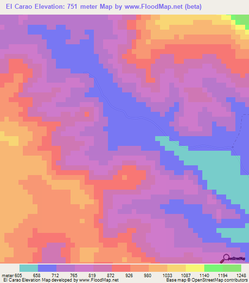 El Carao,Nicaragua Elevation Map