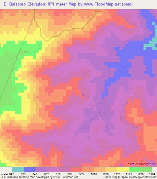 El Balsamo,Nicaragua Elevation Map