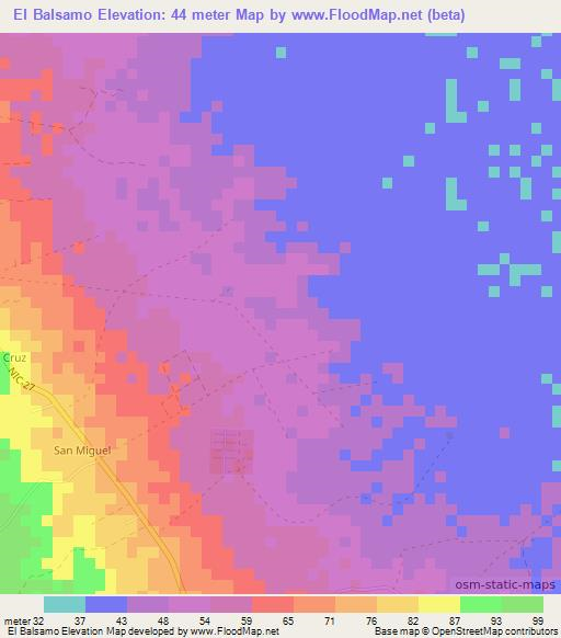 El Balsamo,Nicaragua Elevation Map