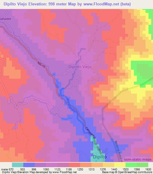 Dipilto Viejo,Nicaragua Elevation Map
