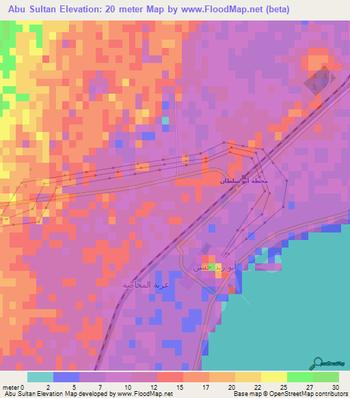 Abu Sultan,Egypt Elevation Map