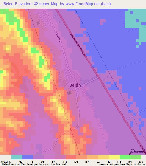 Belen,Nicaragua Elevation Map