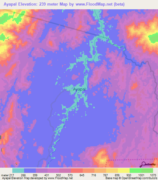 Ayapal,Nicaragua Elevation Map