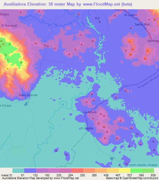Auxiliadora,Nicaragua Elevation Map