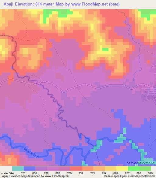 Apaji,Nicaragua Elevation Map