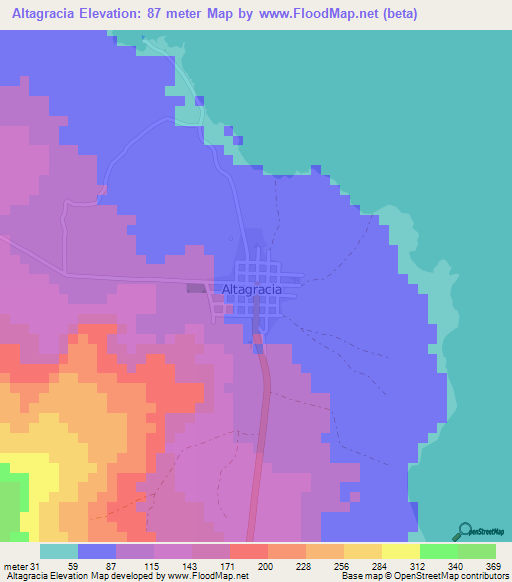 Altagracia,Nicaragua Elevation Map