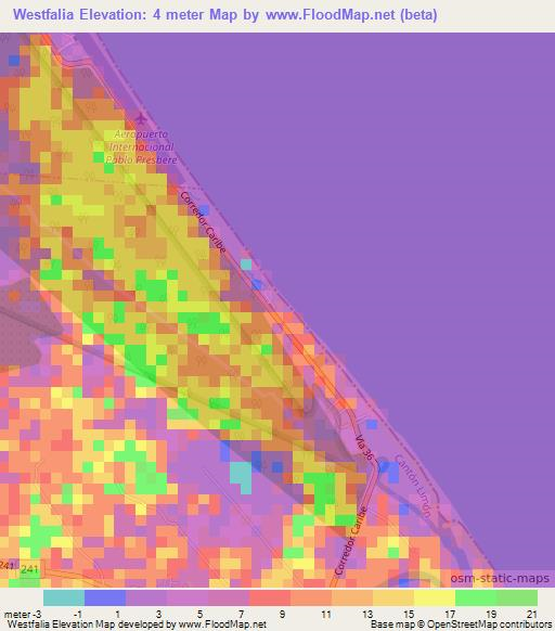 Westfalia,Costa Rica Elevation Map