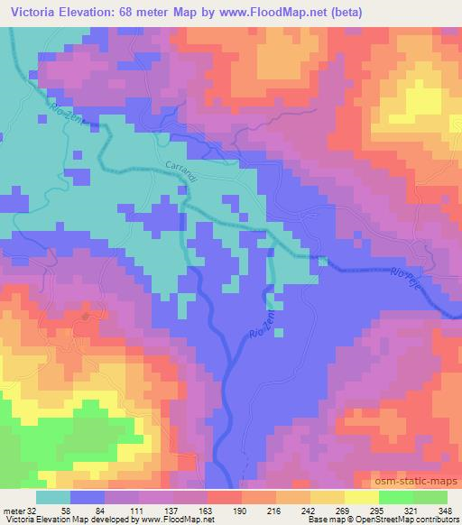 Victoria,Costa Rica Elevation Map
