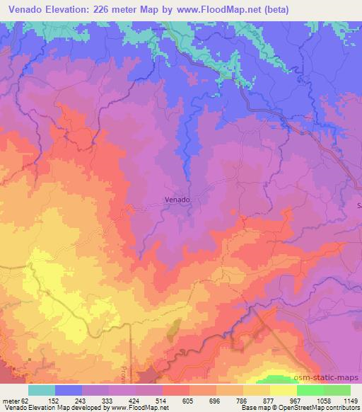 Venado,Costa Rica Elevation Map