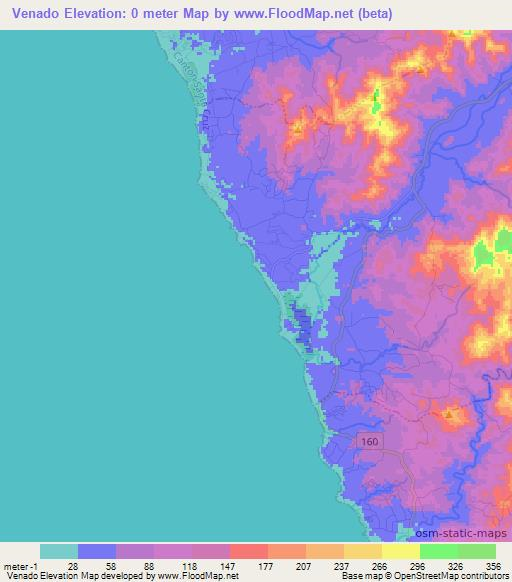 Venado,Costa Rica Elevation Map