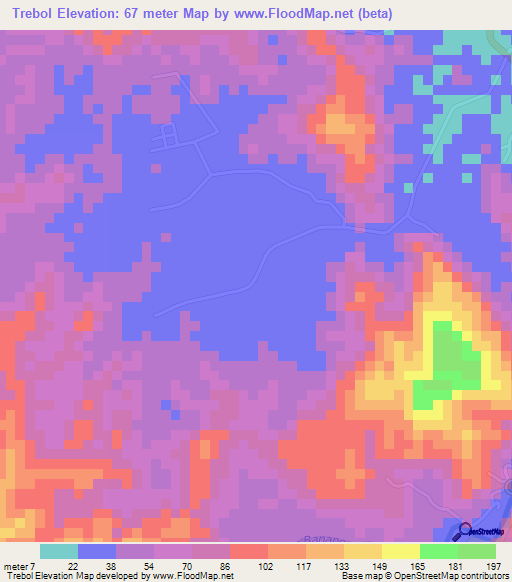 Trebol,Costa Rica Elevation Map