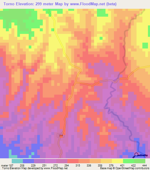 Torno,Costa Rica Elevation Map