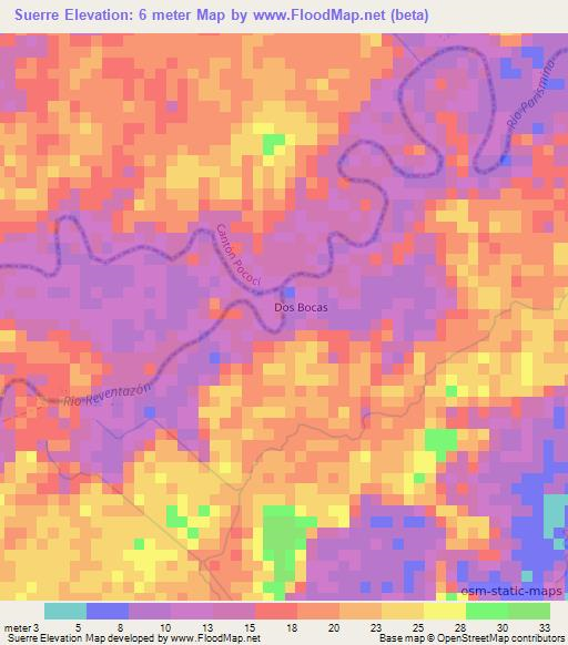 Suerre,Costa Rica Elevation Map