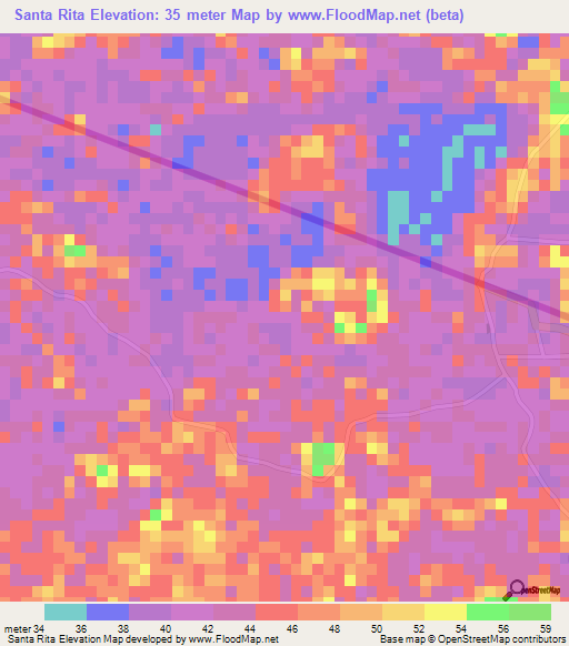 Santa Rita,Costa Rica Elevation Map