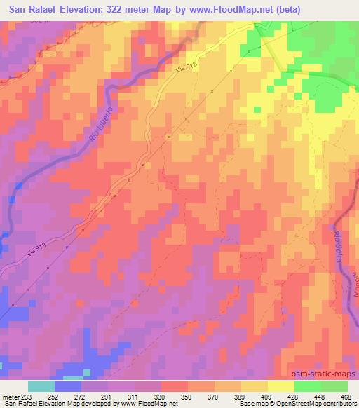 San Rafael,Costa Rica Elevation Map