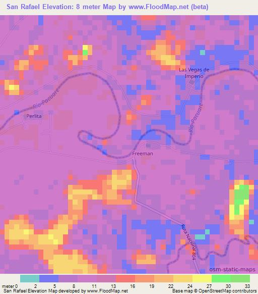 San Rafael,Costa Rica Elevation Map