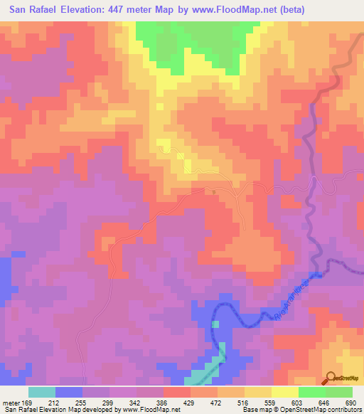 San Rafael,Costa Rica Elevation Map