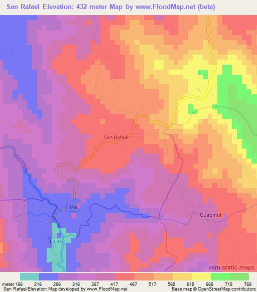 San Rafael,Costa Rica Elevation Map