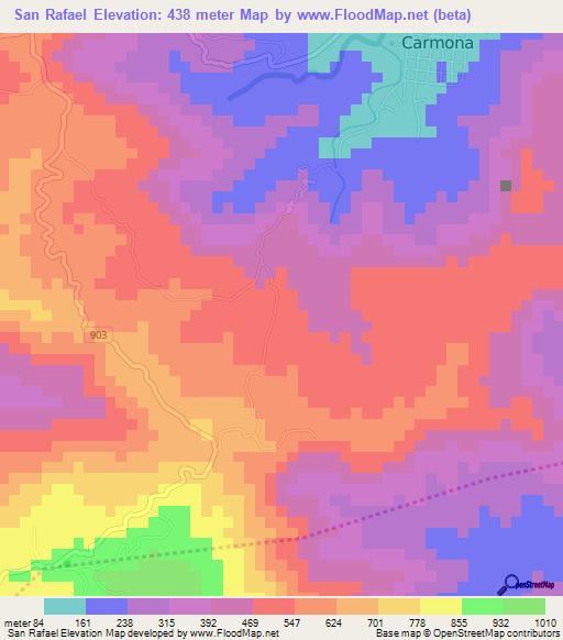 San Rafael,Costa Rica Elevation Map