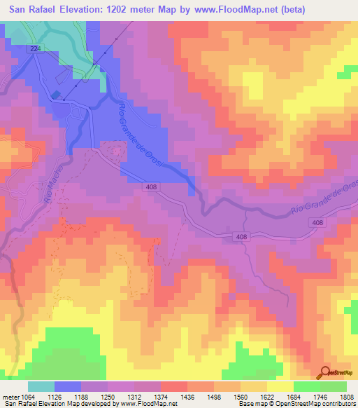 San Rafael,Costa Rica Elevation Map