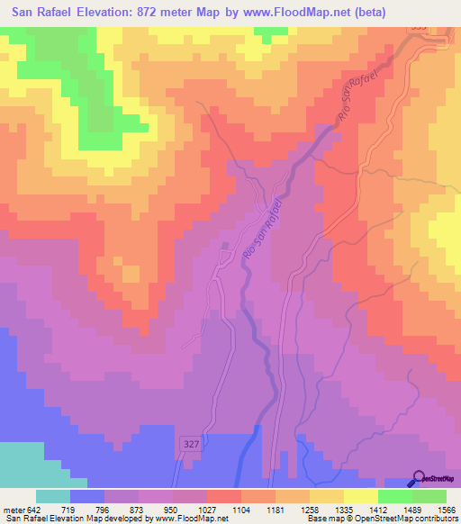 San Rafael,Costa Rica Elevation Map