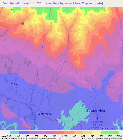 San Rafael,Costa Rica Elevation Map