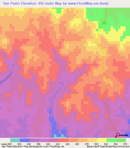 San Pedro,Costa Rica Elevation Map