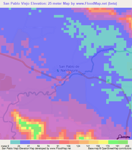 San Pablo Viejo,Costa Rica Elevation Map