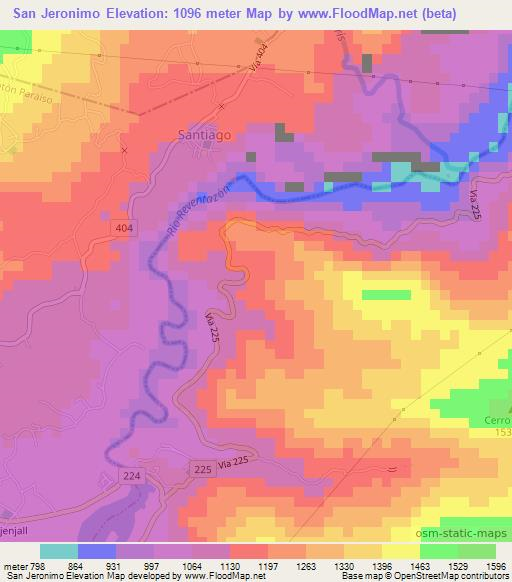 San Jeronimo,Costa Rica Elevation Map