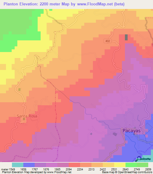 Planton,Costa Rica Elevation Map