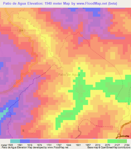 Patio de Agua,Costa Rica Elevation Map