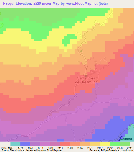 Pasqui,Costa Rica Elevation Map