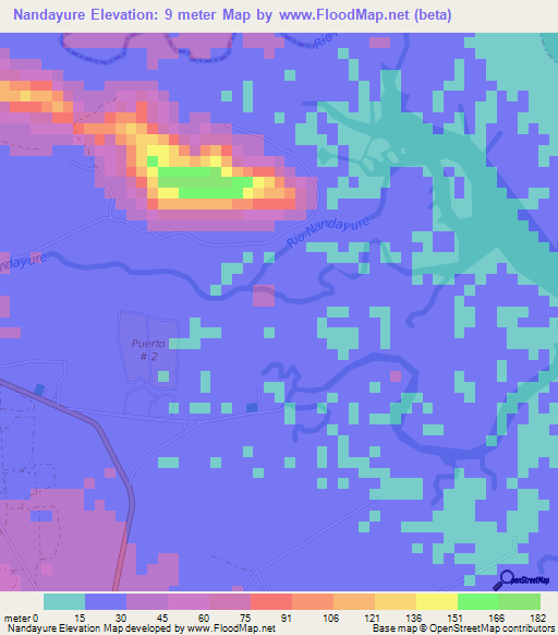 Nandayure,Costa Rica Elevation Map