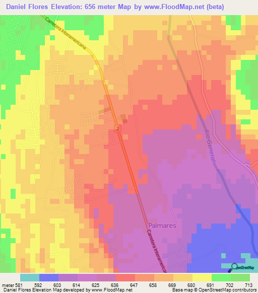 Daniel Flores,Costa Rica Elevation Map