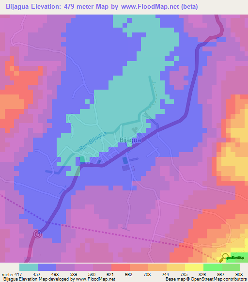 Bijagua,Costa Rica Elevation Map