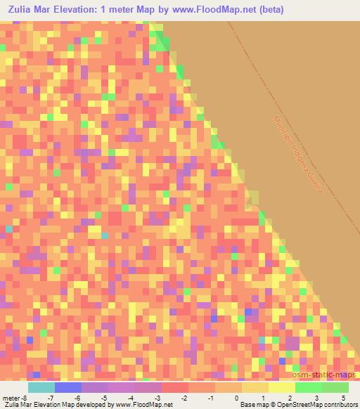 Zulia Mar,Venezuela Elevation Map