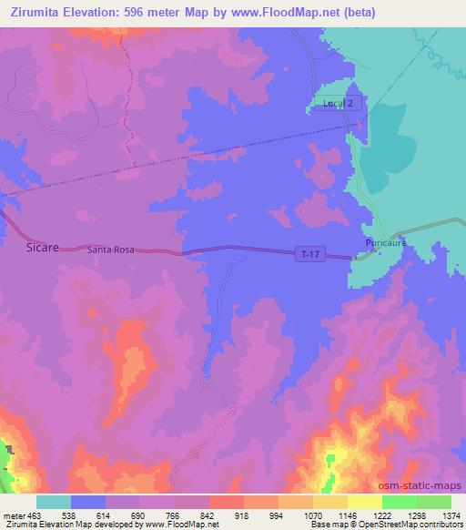 Zirumita,Venezuela Elevation Map