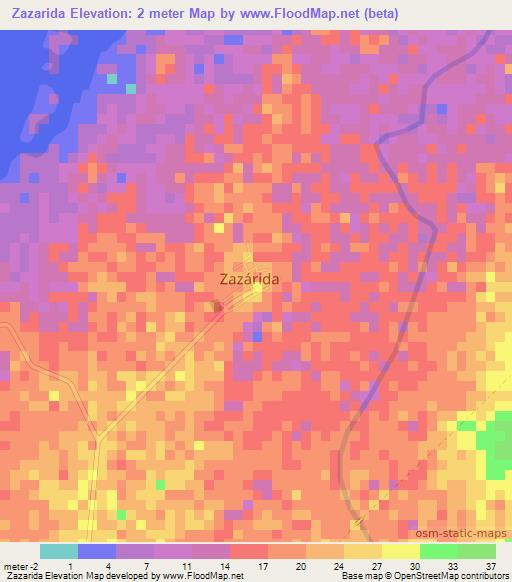 Zazarida,Venezuela Elevation Map