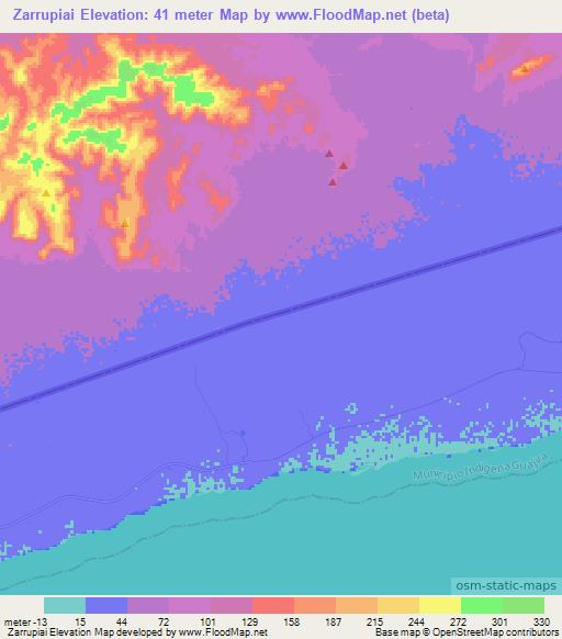 Zarrupiai,Venezuela Elevation Map